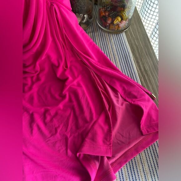 Fashion Nova Midi Dress Women Size XL Pink Ruched Lined NEW - Picture 15 of 16